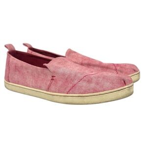 Toms Pink Canvas Slip-On Loafers Size 9.5